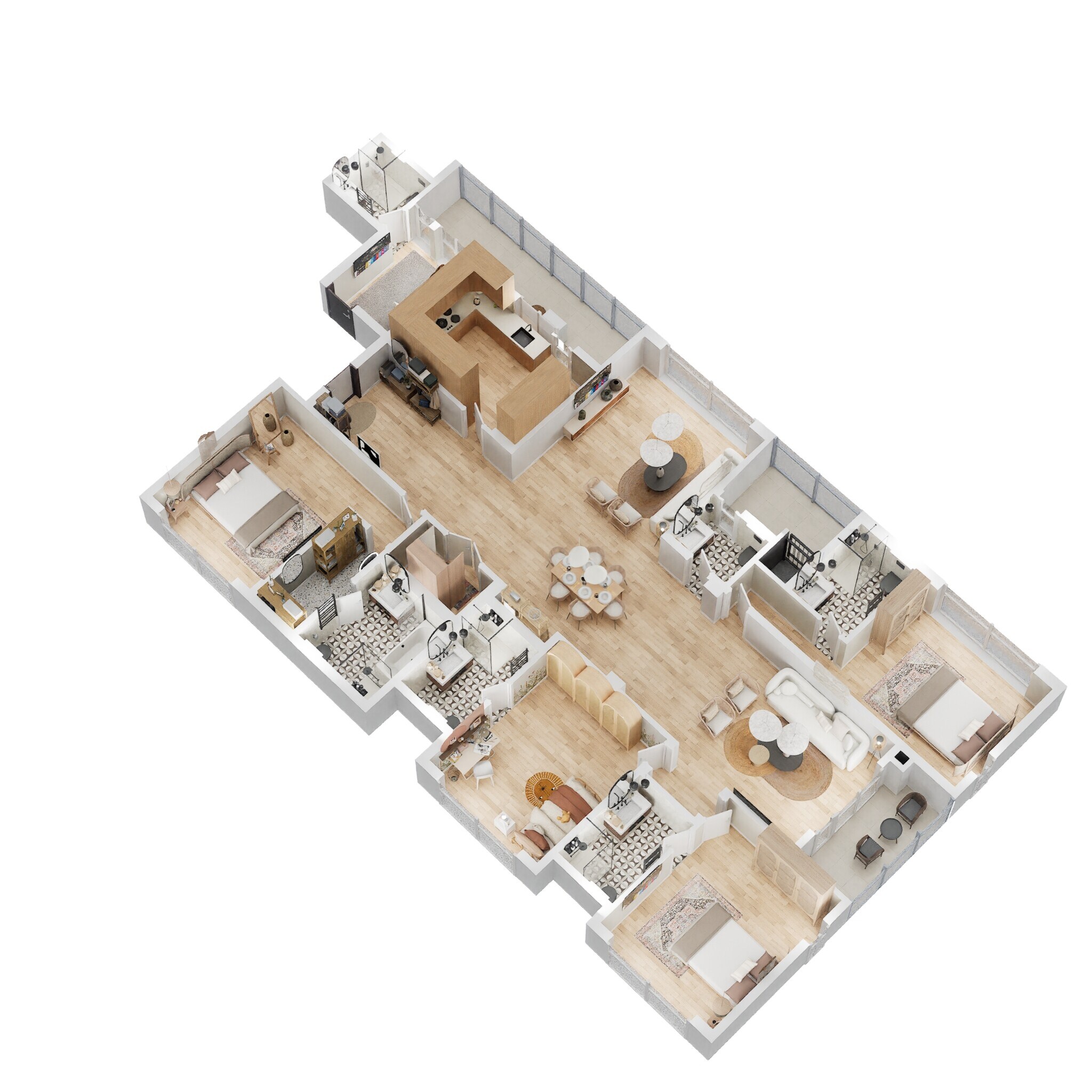 Floor plan of 5 BHK Apartment - 5180 sq. ft. in Brigade No 7, Hyderabad