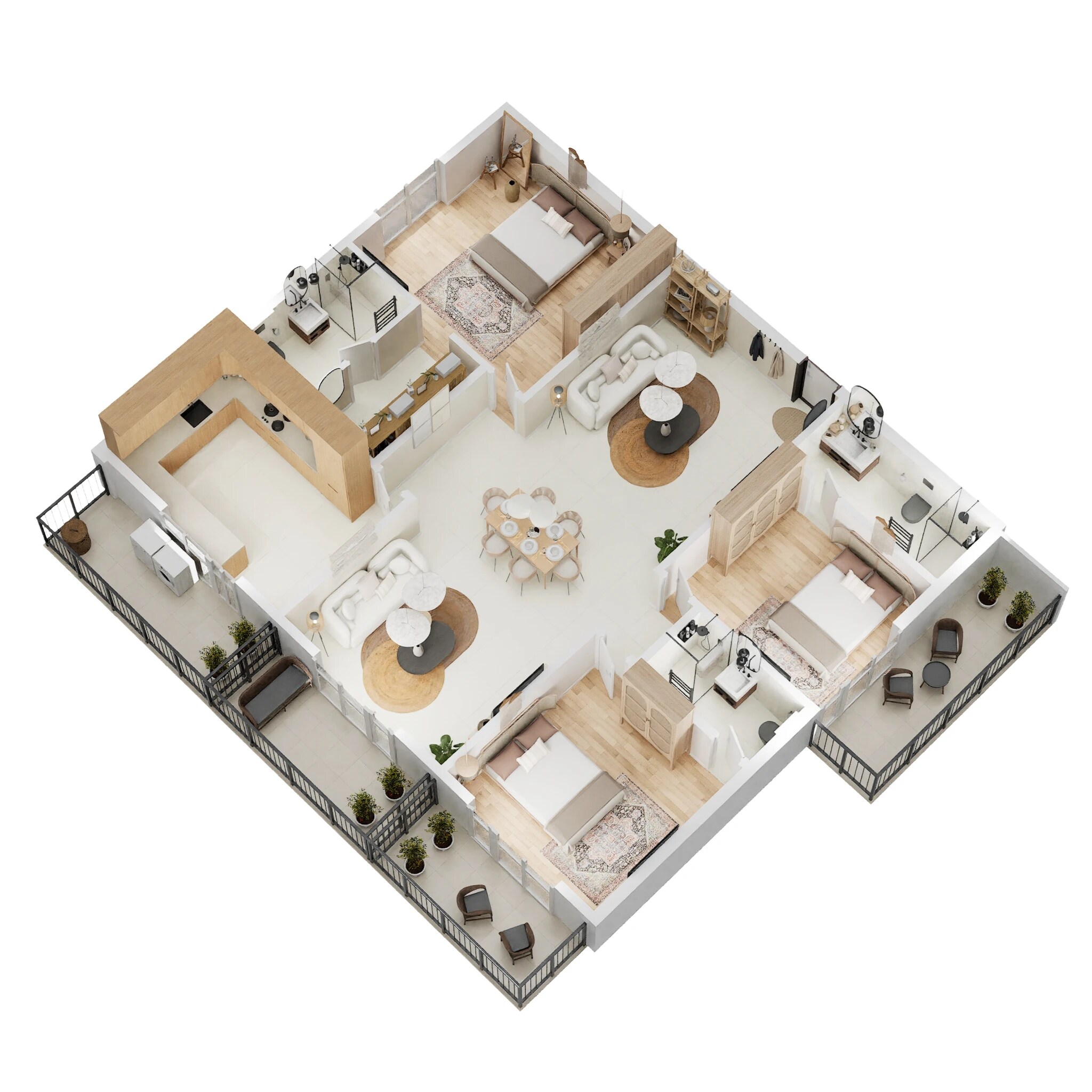 Floor plan of 3 BHK 2064 Sq. Ft. Apartment in Candeur Crescent, Hyderabad