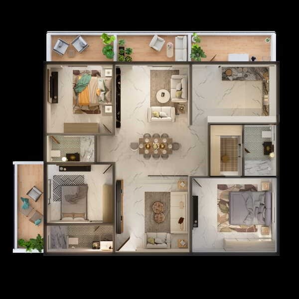 Other, candeur-crescent 3 Bedroom 2064 Sq.Ft. Apartment In Serilingampally Hyderabad 8815480