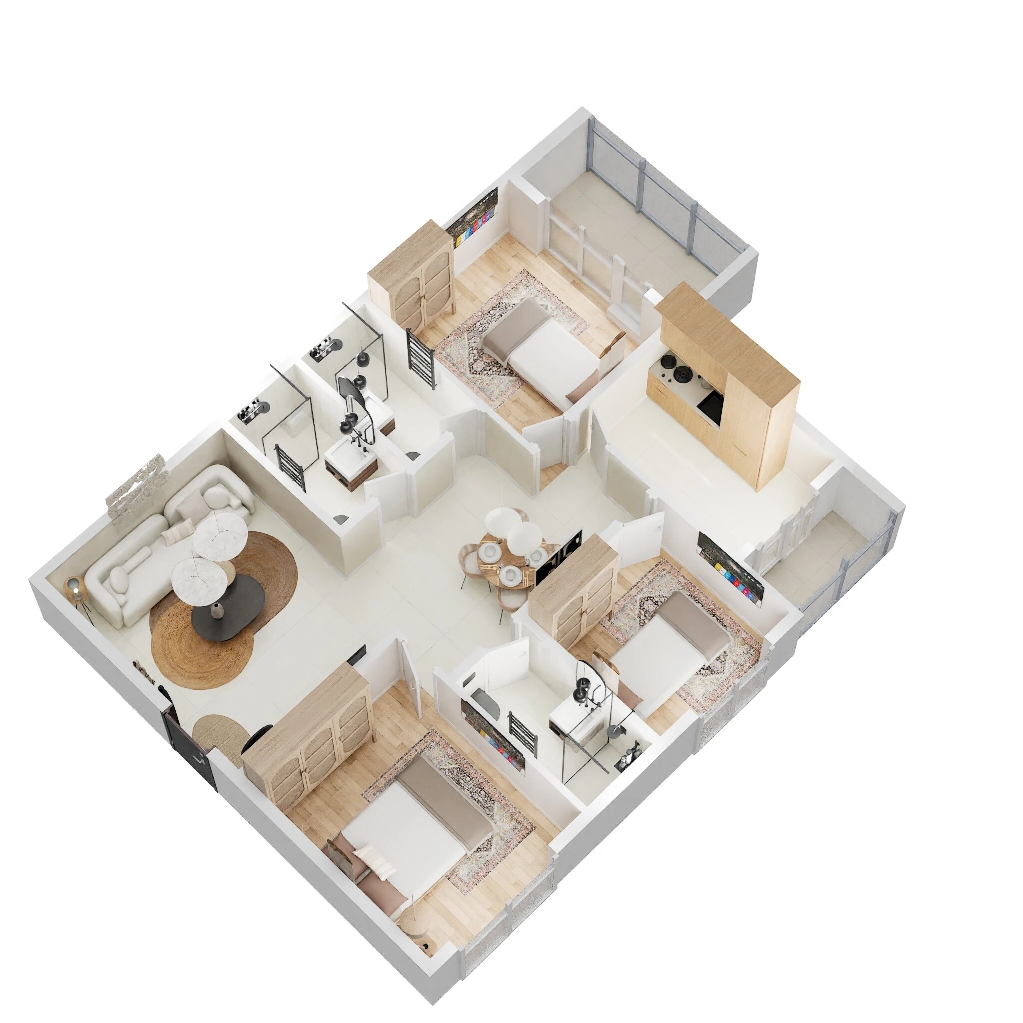 Floor plan of 3 BHK 2656 Sq. Ft. Apartment in Candeur Crescent, Hyderabad