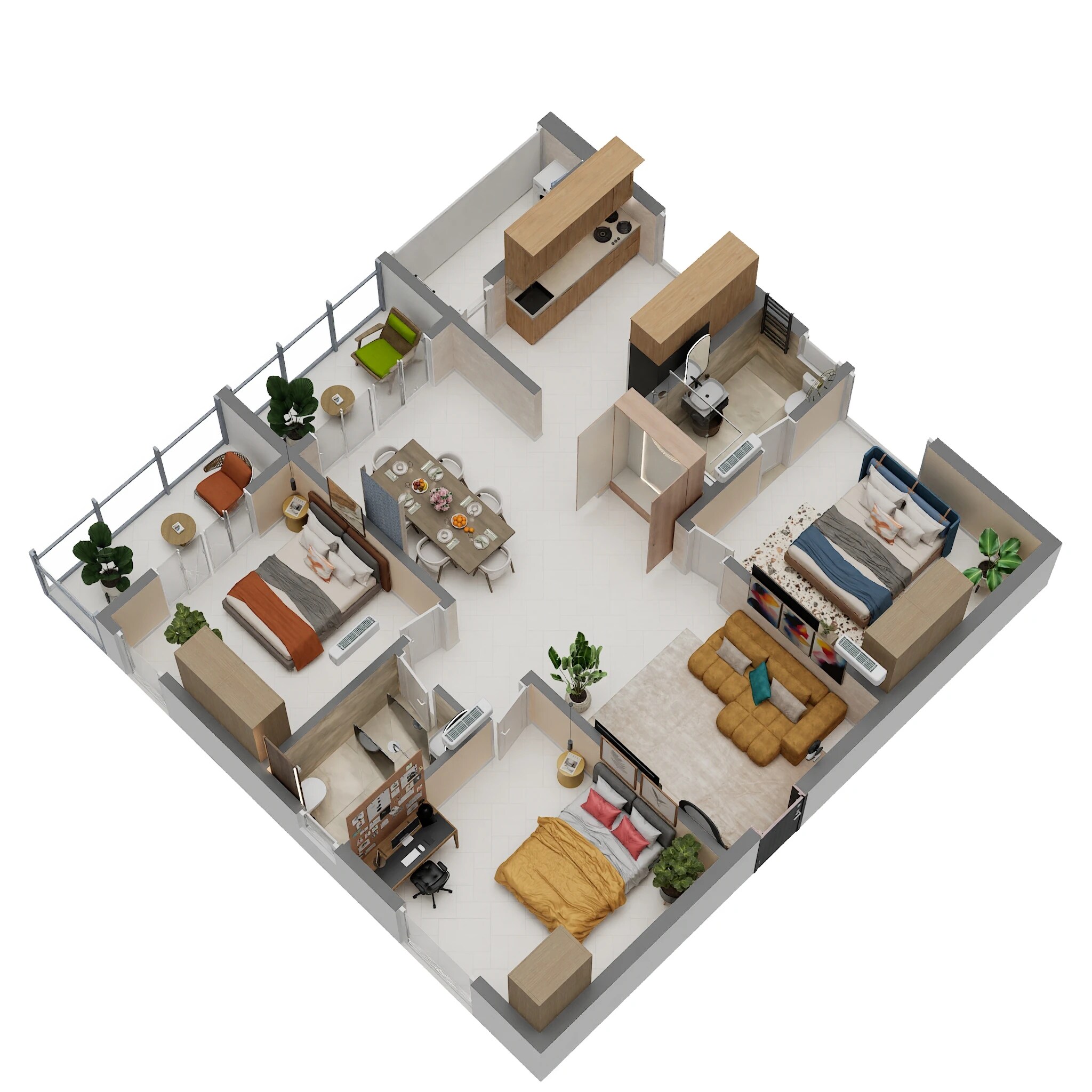 3 BHK 1590 Sq. Ft. Apartment