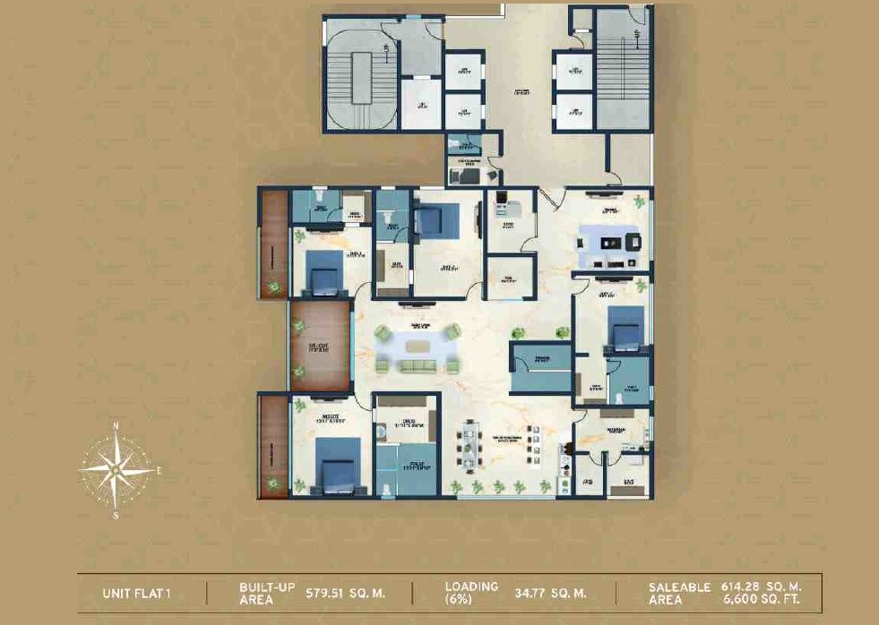 4 BHK 6660 Sq. Ft. Apartment