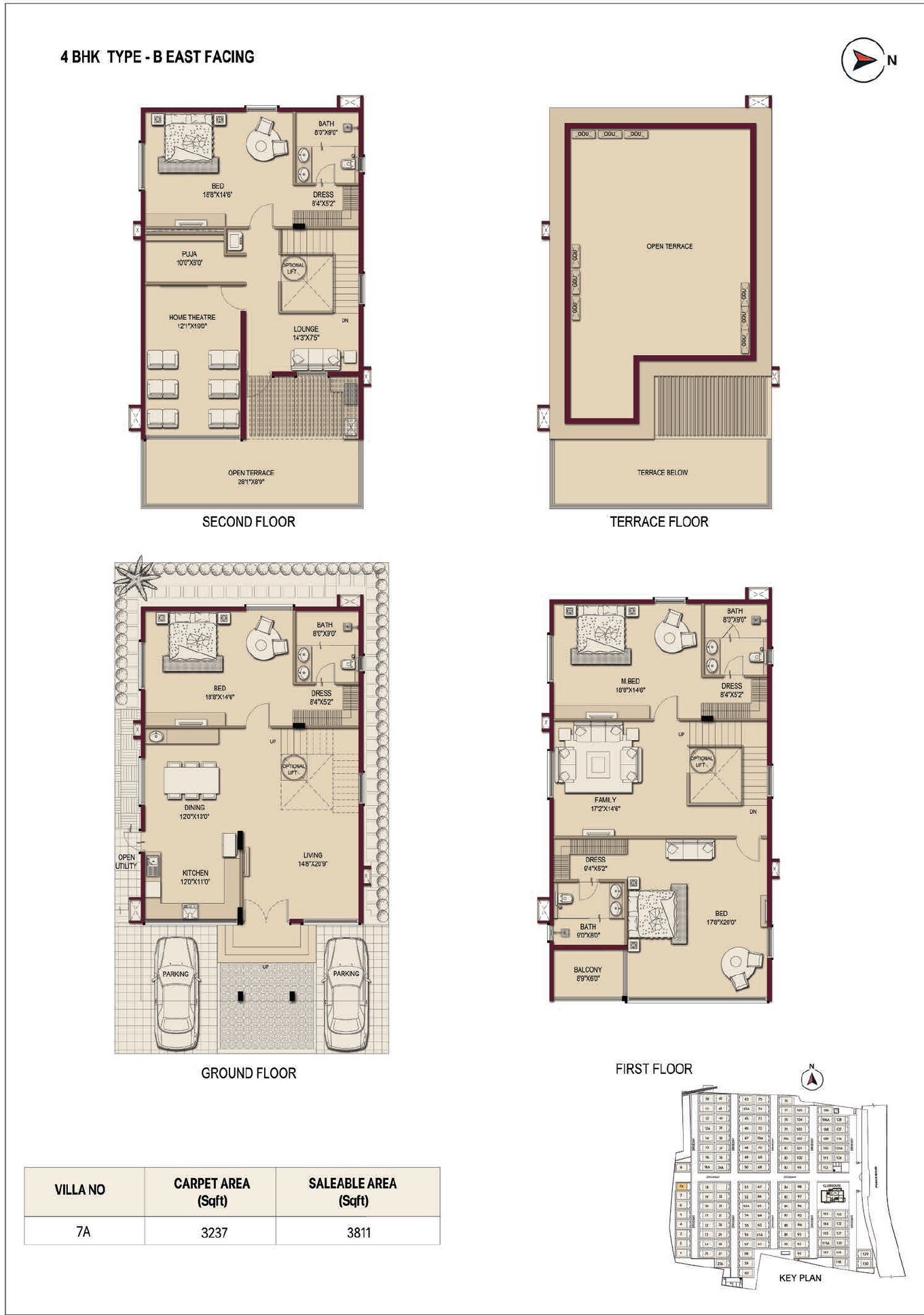 4 BHK 3811 Sq. Ft. Villa