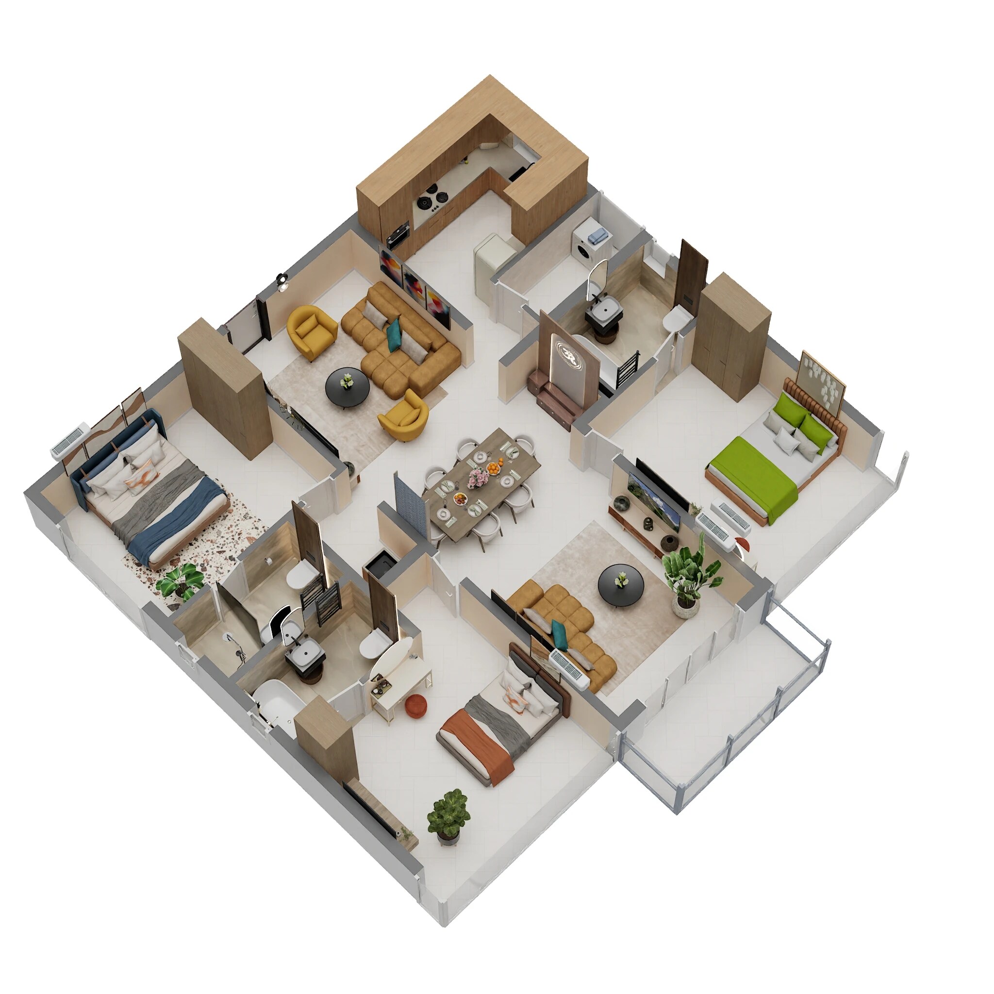 Floor plan of 3 BHK 2146 Sq. Ft. Apartment in Casagrand Evon, Hyderabad