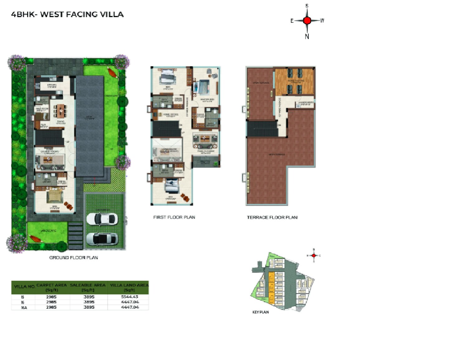 Floor plan of 4 BHK 3895 Sq. Ft. Villa in Casagrand Windsor Court, Hyderabad