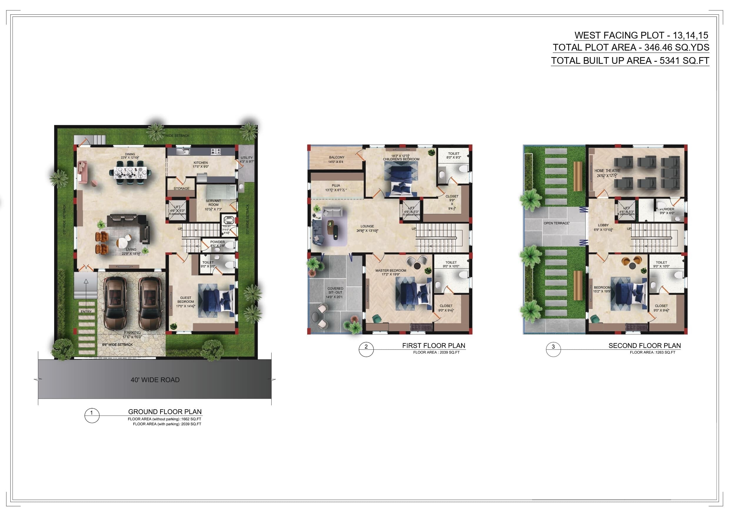 Floor plan of 4 BHK 5341 Sq. Ft. Villa in Chavala Hedgewoods, Hyderabad