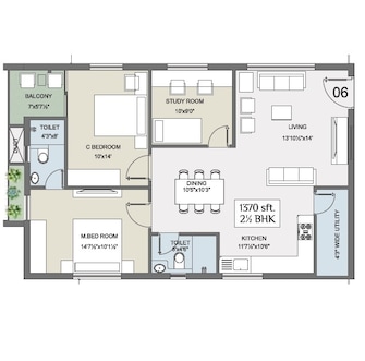 2 BHK Apartment For Resale in Chilcon Mayan Manikonda Hyderabad  8027551