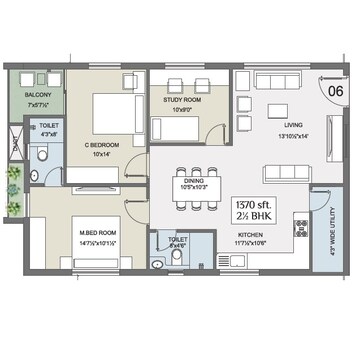  2 BHK Apartment at Chilcon Mayan, Manikonda – for Sale
