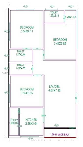 3 BHK 1525 Sq. Ft. Apartment in Chitraapuri Sri Kamakshi Nilayam