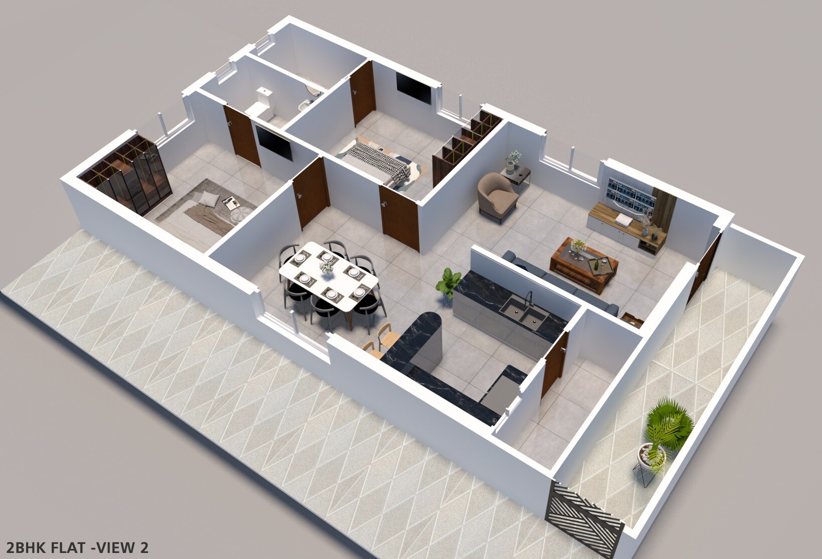 Floor plan of 2 BHK 1251 Sq. Ft. Apartment in Continental Platinum Nest, Hyderabad
