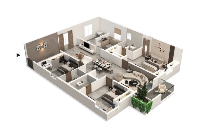 3 BHK 2625 Sq. Ft. Apartment