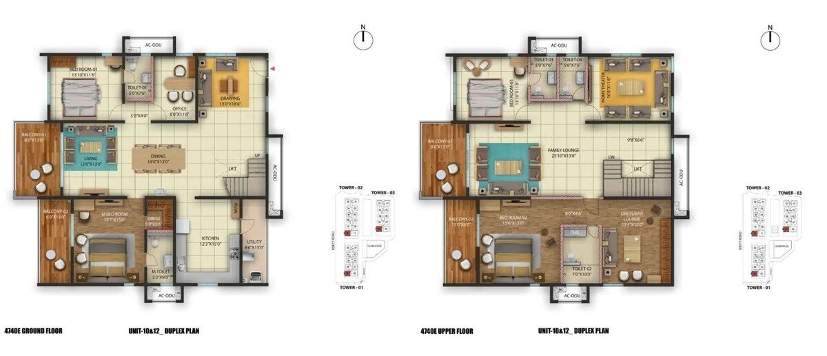 Floor plan of 4 BHK 4790 Sq. Ft. Apartment in Cyber City Oriana, Hyderabad