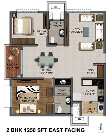  2 BHK Apartment at Cybercity Marina Skies, Hi Tech City – for Rent