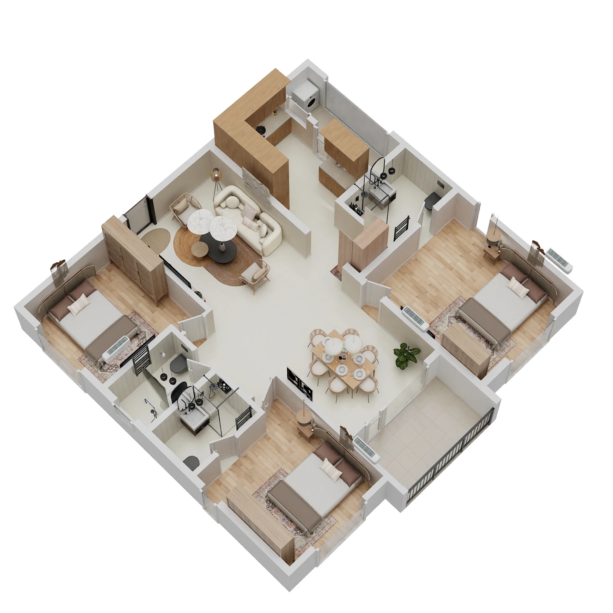 Floor plan of 3 BHK 1650 Sq. Ft. Apartment in Cybercity Stone Ridge, Hyderabad