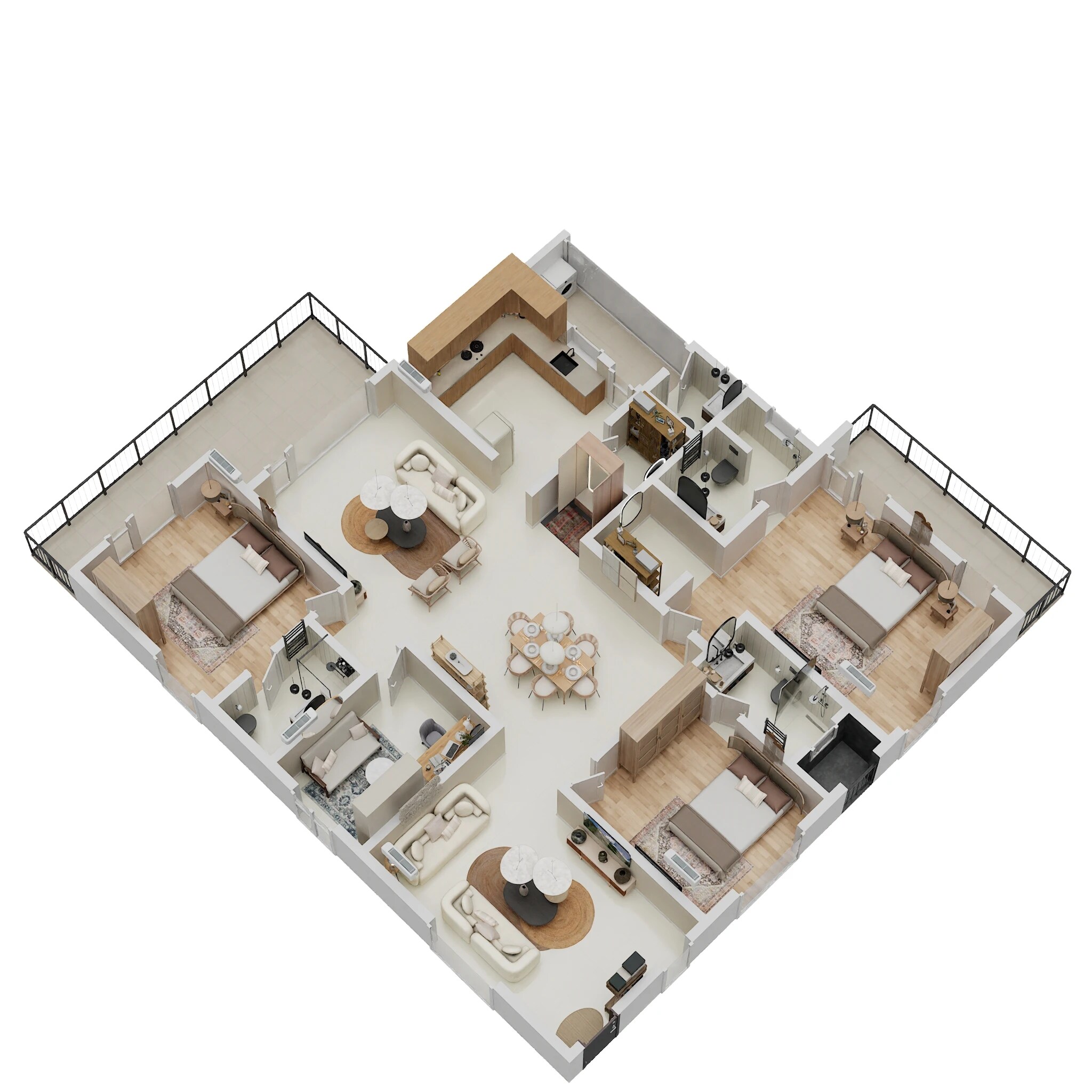 Floor plan of 3 BHK 2760 Sq. Ft. Apartment in Cybercity Stone Ridge, Hyderabad