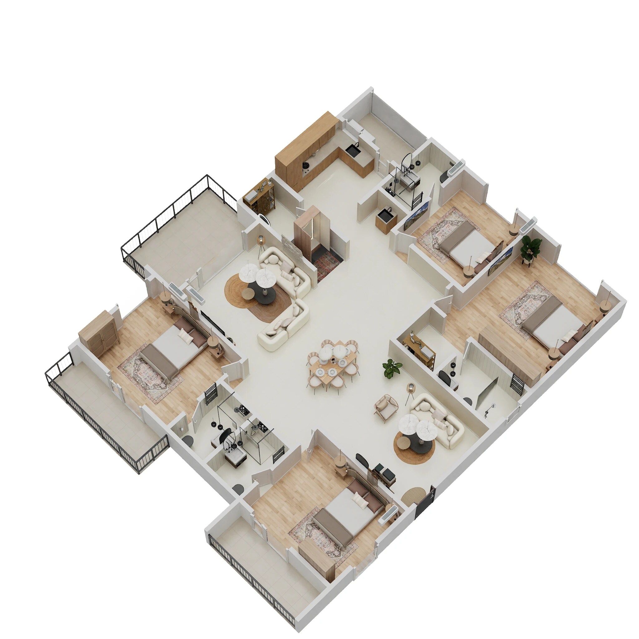 Floor plan of 4 BHK 3170 Sq. Ft. Apartment in Cybercity Stone Ridge, Hyderabad