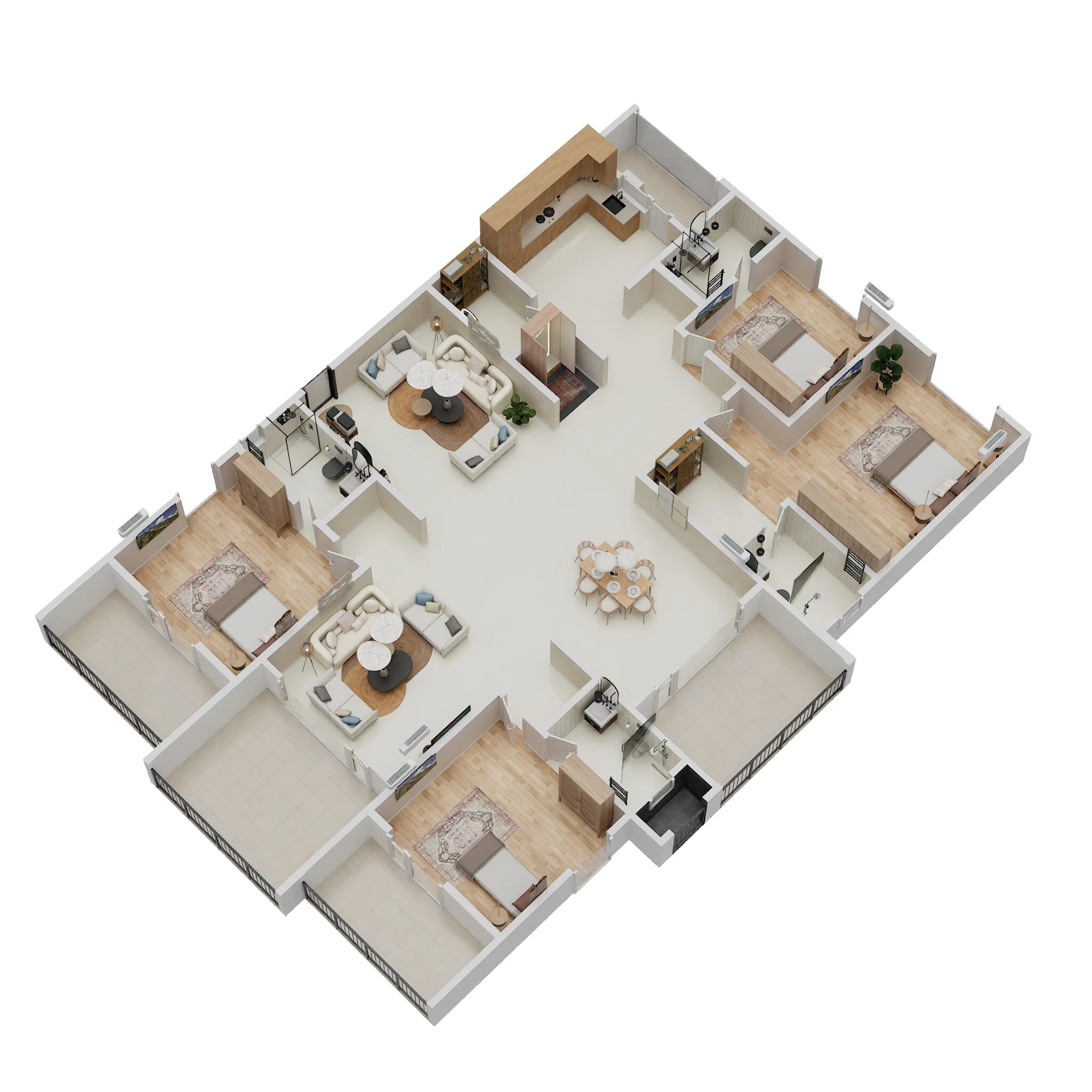 Floor plan of 4 BHK 3805 Sq. Ft. Apartment in Cybercity Stone Ridge, Hyderabad