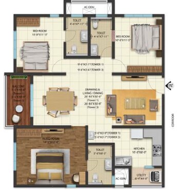  3 BHK Apartment at Cybercity West Brook, Financial District – for Sale