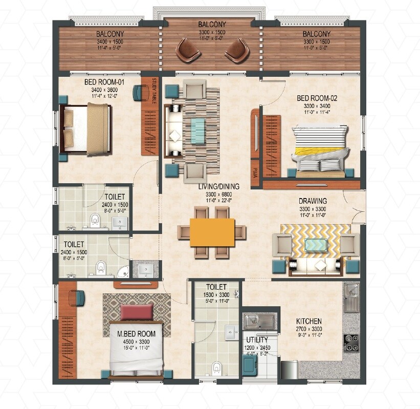 2 BHK 1588 Sq. Ft. Apartment