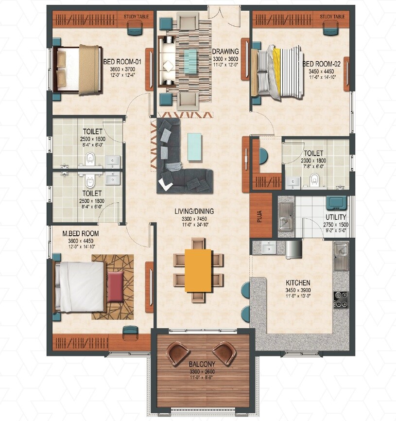 3 BHK 1703 Sq. Ft. Apartment