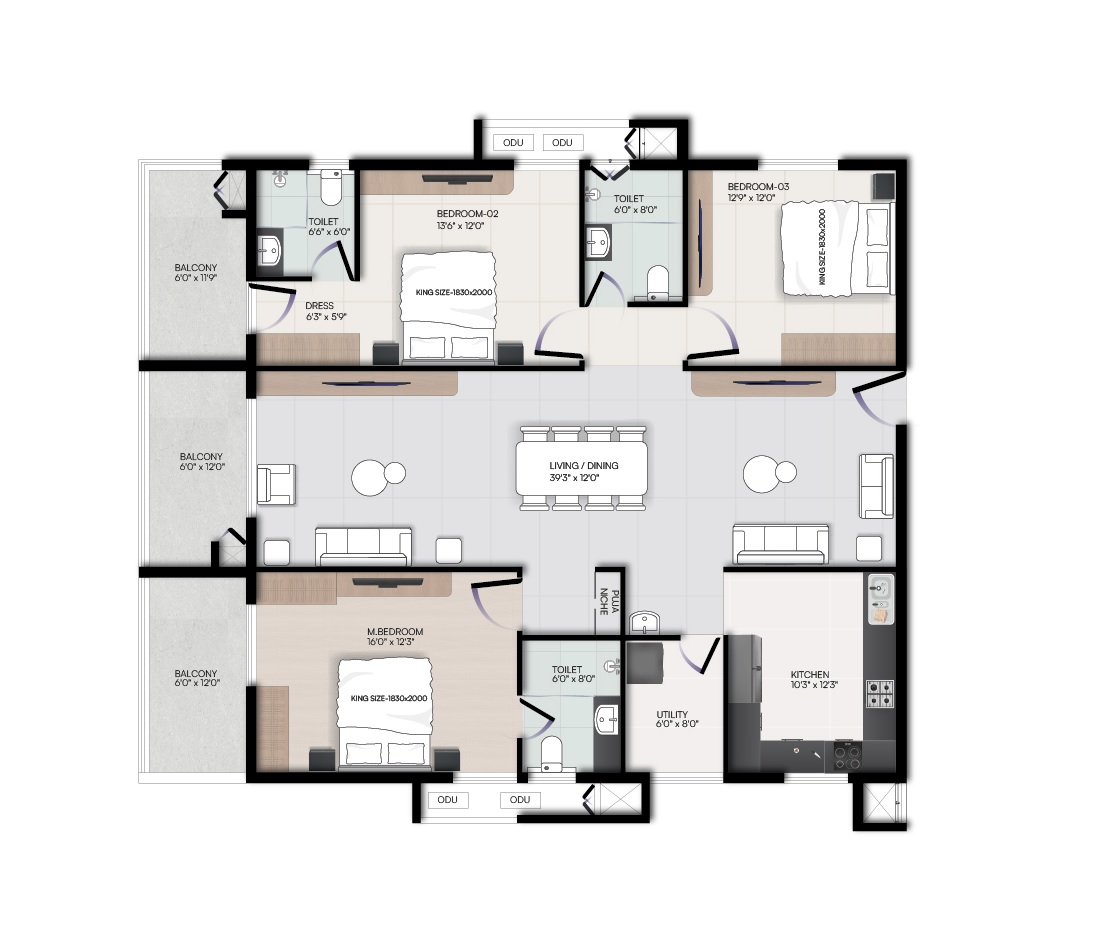 3 BHK 2337 Sq. Ft. Apartment in Dev Signature One