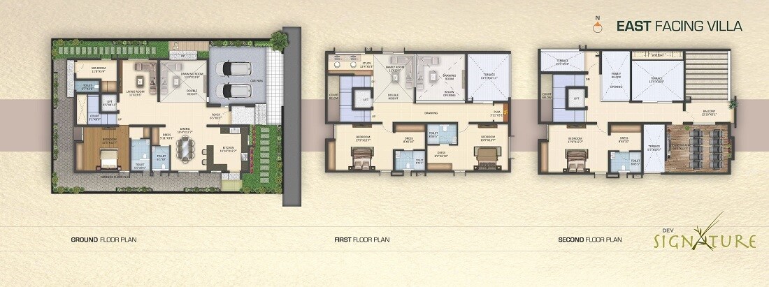 Floor plan of 4 BHK 3500 Sq. Ft. Villa in Devansh Signature Villas, Hyderabad