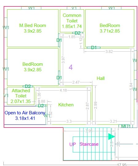 3 BHK 1899 Sq. Ft. Apartment