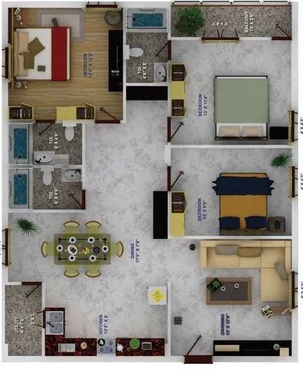 3 BHK 1560 Sq. Ft. Apartment