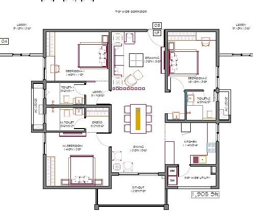 3 BHK 1905 Sq. Ft. Apartment