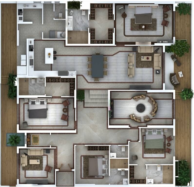 Floor plan of 4 BHK 6666 Sq. Ft. Apartment in The First, Hyderabad