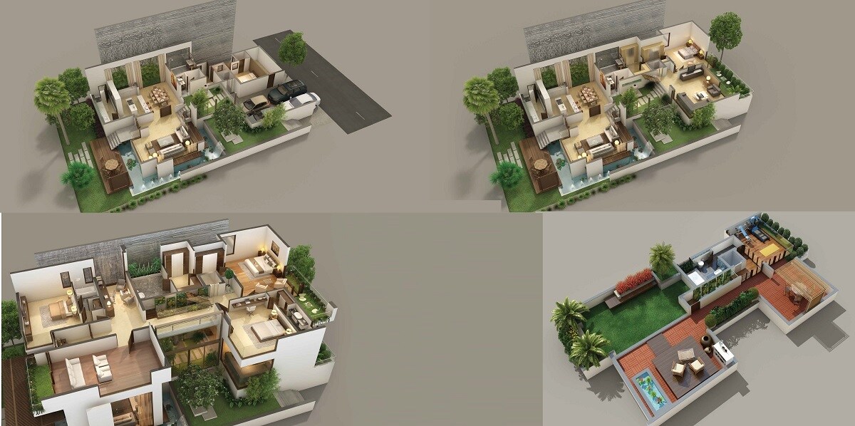 Floor plan of 5 BHK 7000 Sq. Ft. Villa in Eden Garden Kokapet, Hyderabad