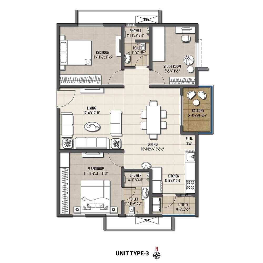 2 BHK 1370 Sq. Ft. Apartment