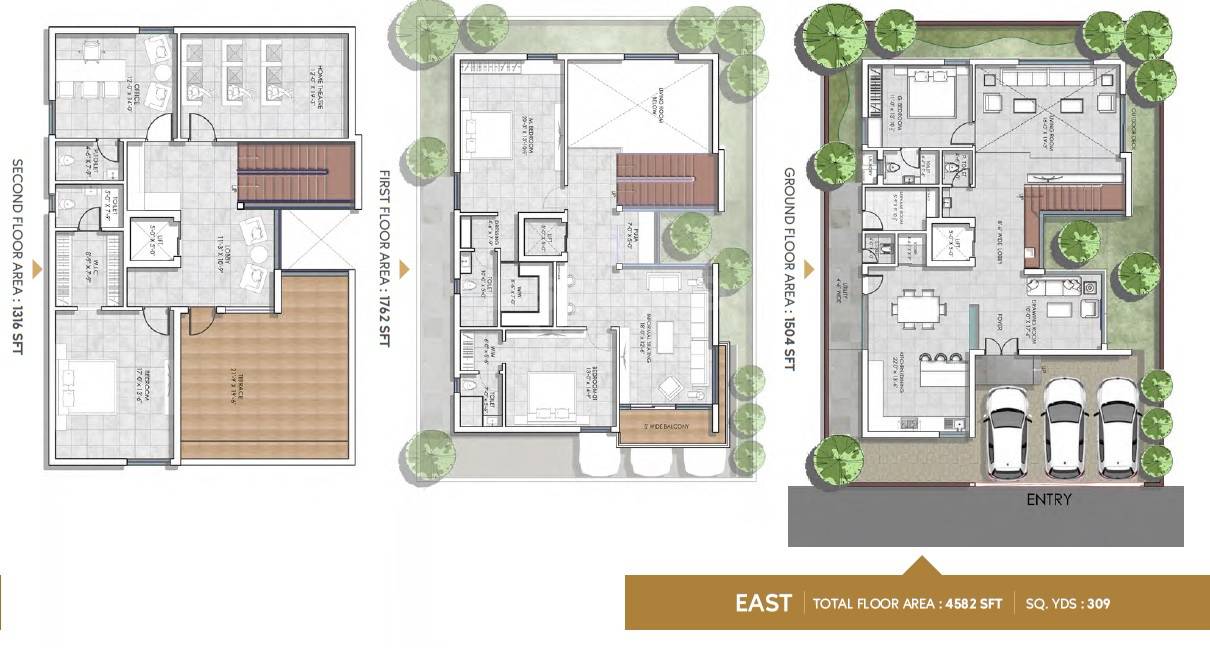 Floor plan of 4 BHK 4582 Sq. Ft. Villa in Elegans Sreyan, Hyderabad