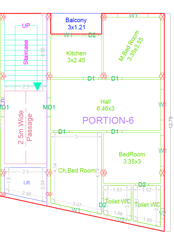 Floor plan of 3 BHK 1300 Sq. Ft. Apartment in Elite Dayasheela Nirvana, Hyderabad