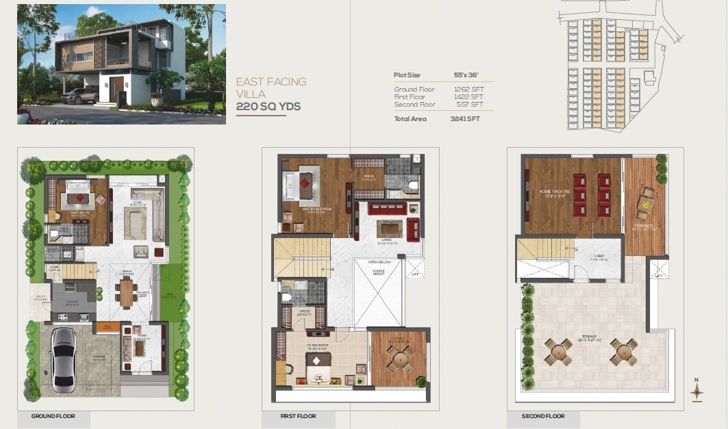 Floor plan of 1 BHK 3241 Sq. Ft. Villa in Empire Insignia, Hyderabad