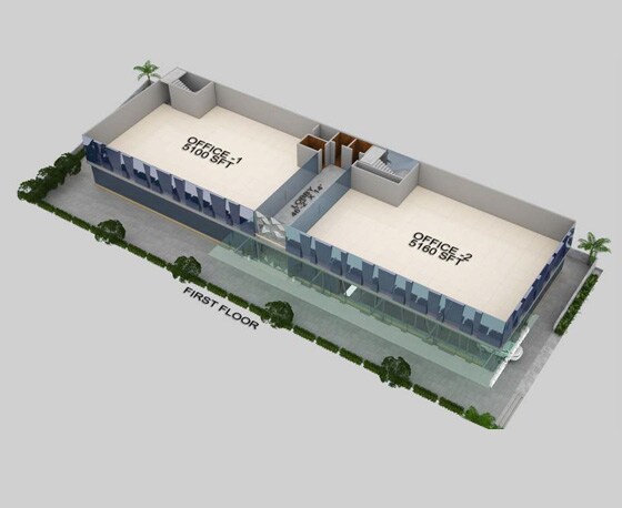 Floor plan of 5160 Sq. Ft. Office Space in Essen Nebula, Hyderabad