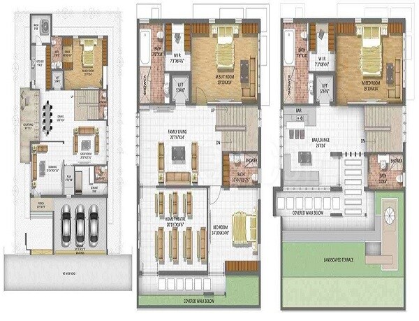 Floor plan of 4 BHK 5212 Sq. Ft. Villa in Gauthami Vivana, Hyderabad