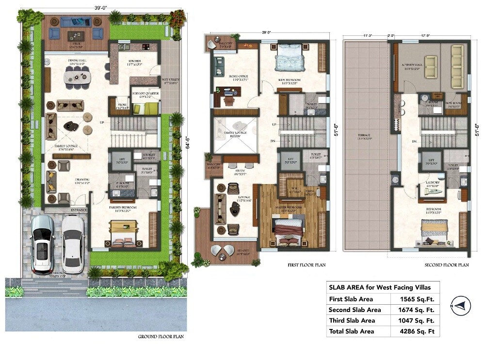 Floor plan of 3 BHK 4286 Sq. Ft. Villa in Geethika Ensconsia, Hyderabad