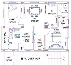 1 BHK 1105 Sq. Ft. Apartment in GGK Emerald