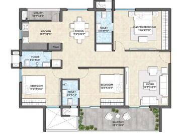  3 BHK Apartment at GHR Titania, Kondapur – for Sale