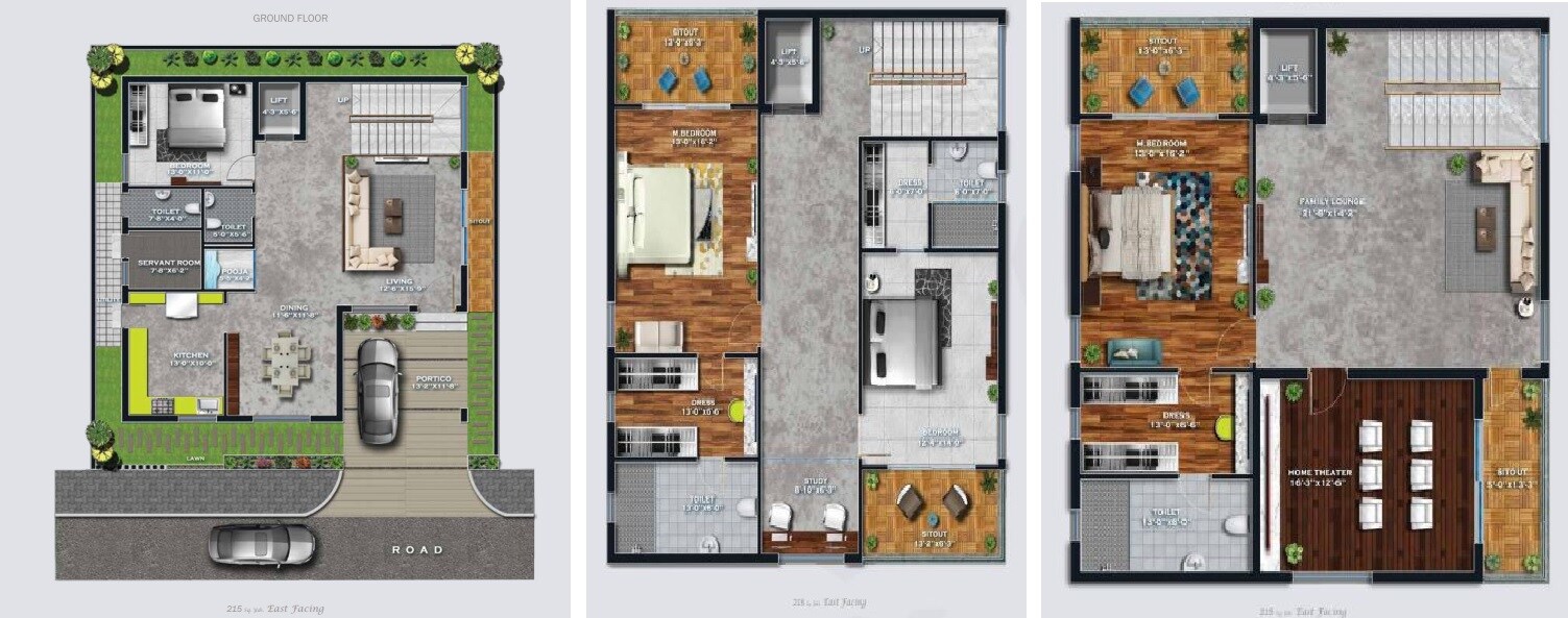 Floor plan of 4 BHK 5180 Sq. Ft. Villa in Giridhari Prospera County, Hyderabad