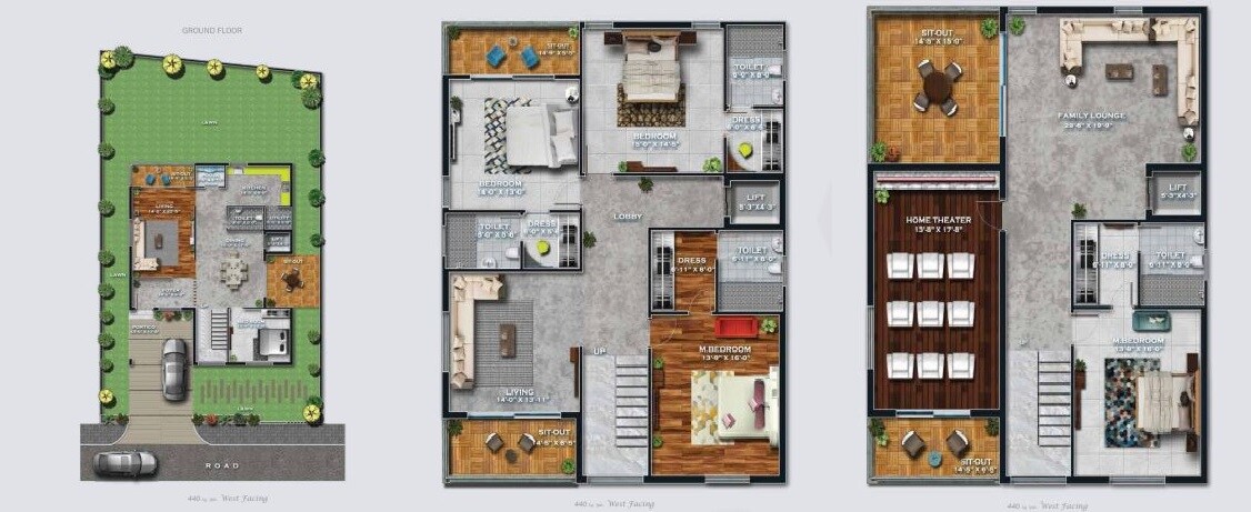 Floor plan of 4 BHK 5550 Sq. Ft. Villa in Giridhari Prospera County, Hyderabad