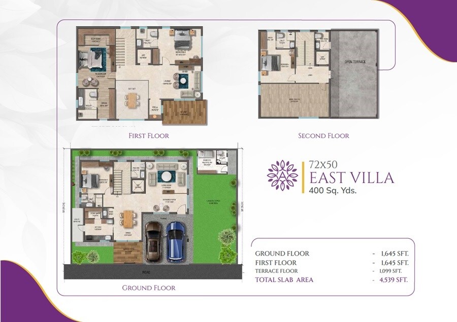 Floor plan of 4 BHK 4539 Sq. Ft. Villa in GNR Anvaya Icon City, Hyderabad