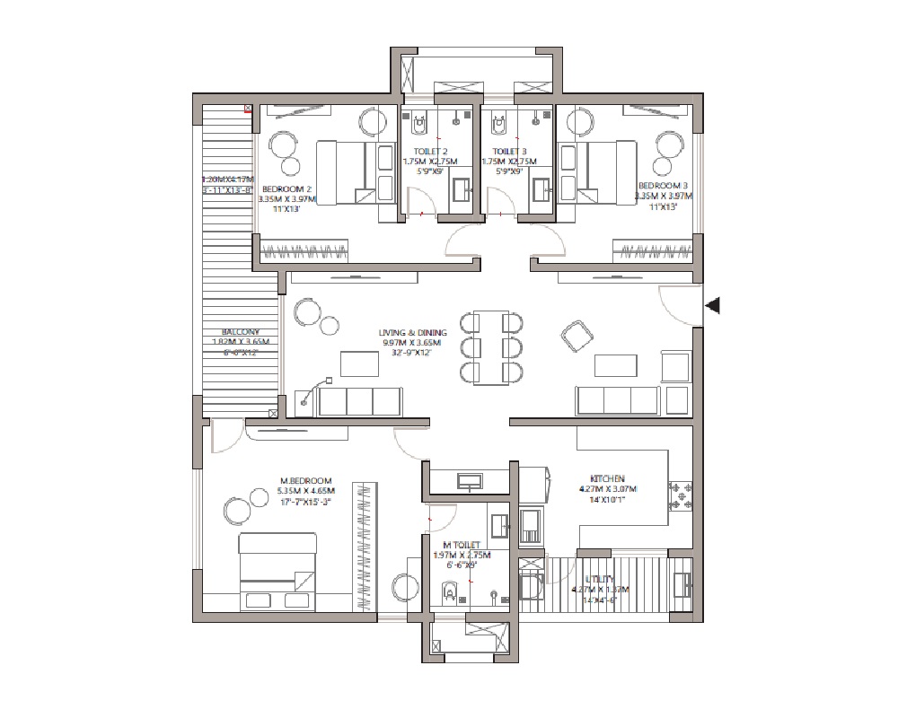 3 BHK 2350 Sq. Ft. Apartment in Godrej Madison Avenue