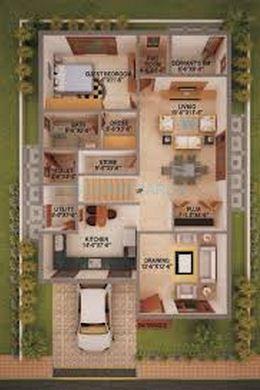 Floor plan of 3 BHK 2427 Sq. Ft. Villa in Golden Gate Golden County, Hyderabad
