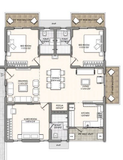 3 BHK 1625 Sq. Ft. Apartment