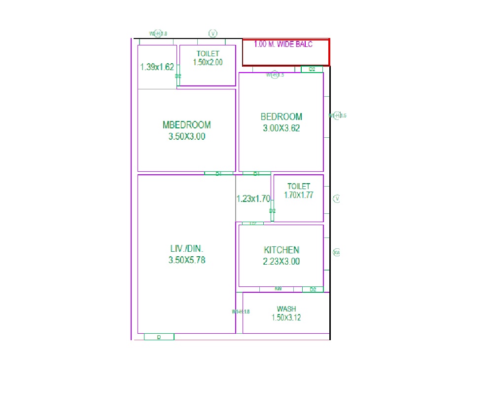 2 BHK 1080 Sq. Ft. Apartment in GR Triveni Towers