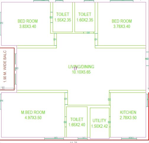 3 BHK 4014 Sq. Ft. Apartment