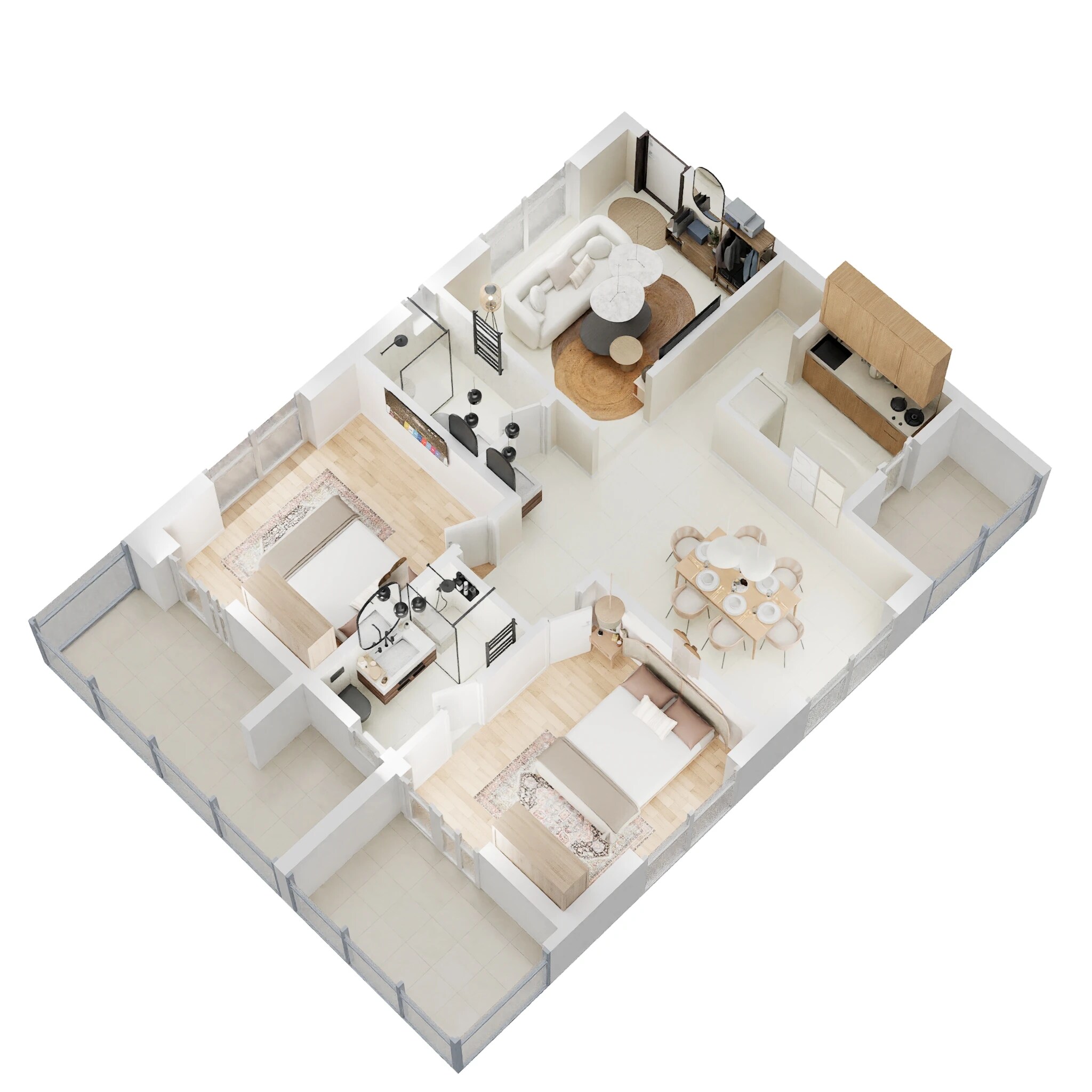 Floor plan of 2 BHK 1310 Sq. Ft. Apartment in Greenspace Celestial, Hyderabad
