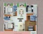 Floor plan of 3 BHK 2025 Sq. Ft. Apartment in Greenspace West Square, Hyderabad